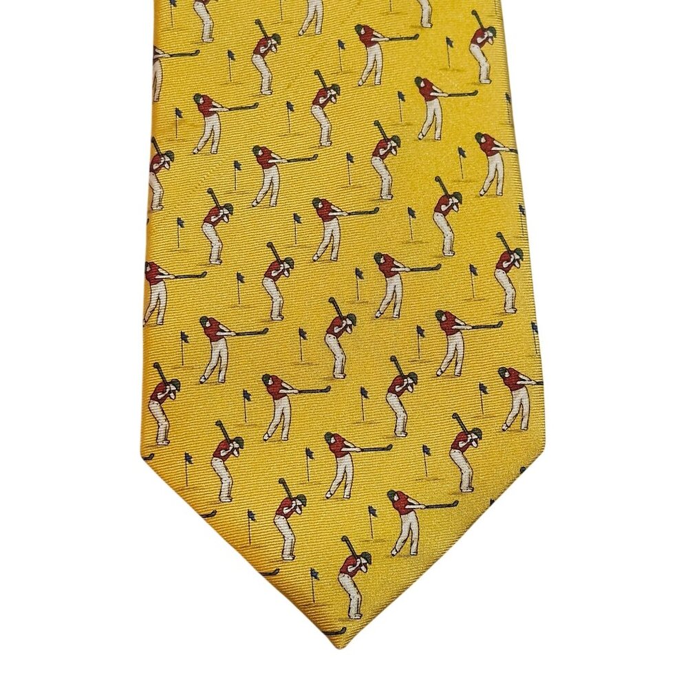 American Living Men’s 100% Silk Yellow Golf core Pattern core